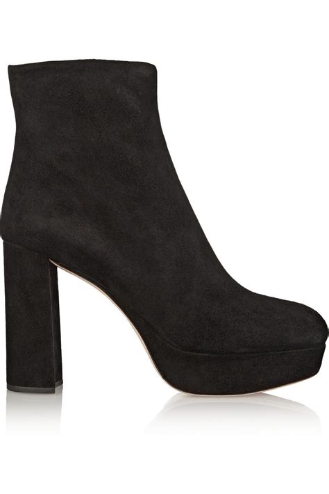 miu miu t platforms black suede net-a-porter|Shop Designer Boots for Women .